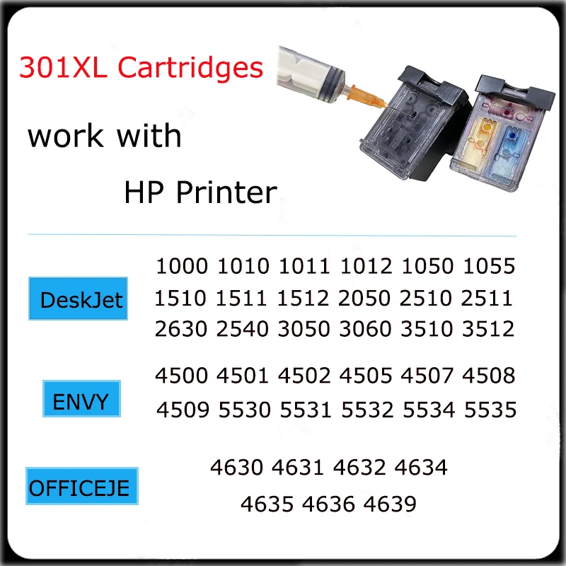 Vilaxh 301XL  Ink Cartridge for HP 301 XL For HP Printer Deskjet 2050 1000 1050 2510 3000 3054 Envy 4500 4502