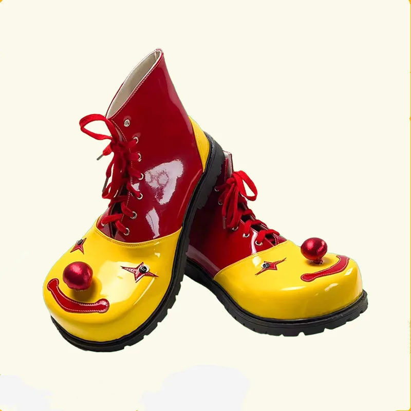 

34cm Length Funny Clown Shoes Cartoon Carnival Supplies For Adult Joker Character Novelty Boots Festival Activity Accessories