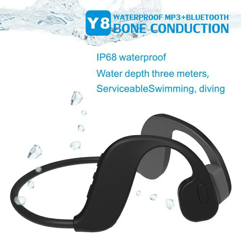 Imagem -04 - Bone Conduction Swimming Headphones 32gb de Memória Bluetooth 5.0 Impermeável Ip68 Corrida Esportes y8