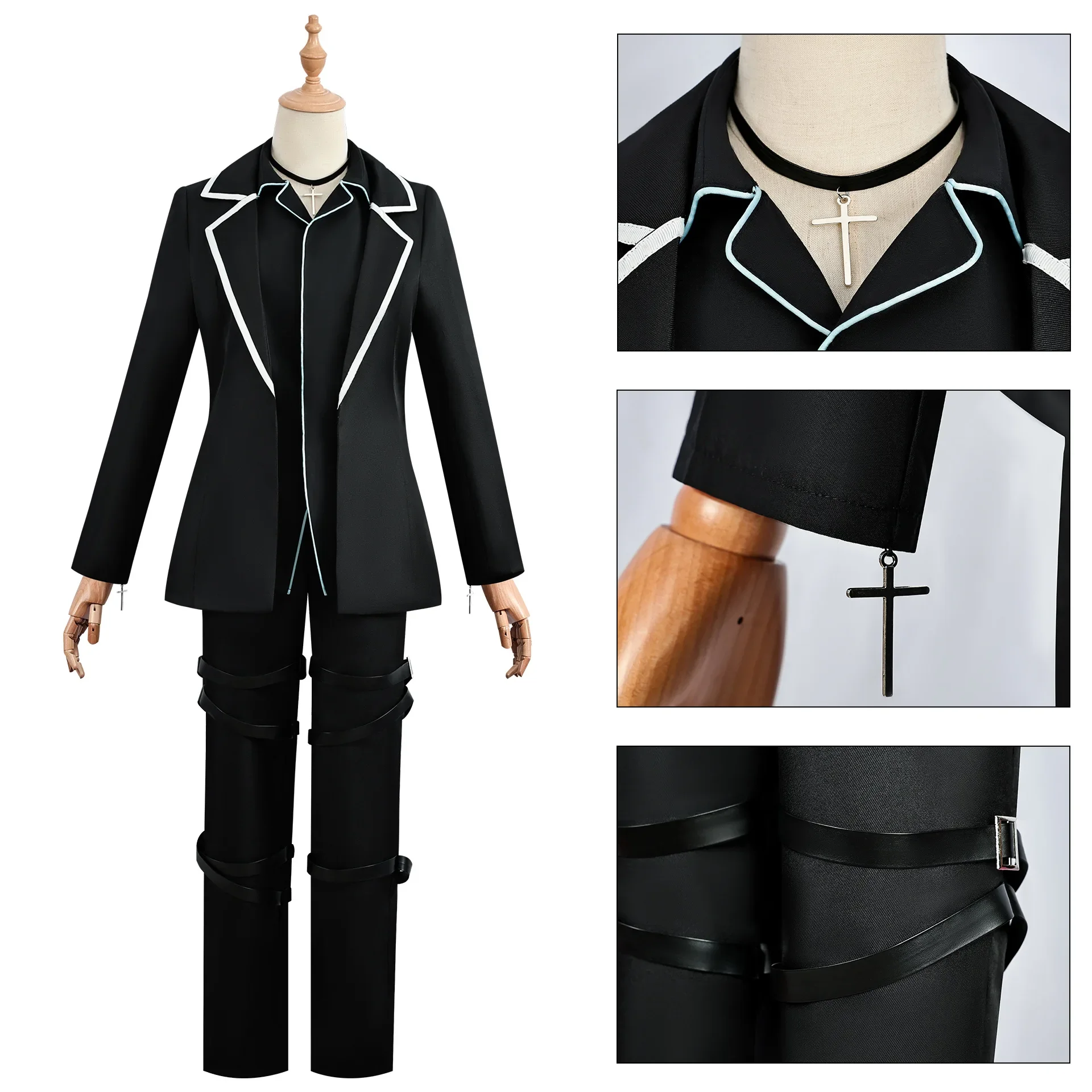 Anime Shugo Chara Tsukiyomi Ikuto Hoshina Utau Cosplay Costume Black Uniform Hight School Suit Halloween Party Outfit Women Men