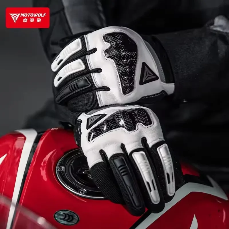 MOTOWOLF Full Finger Racing Gloves For Motorcycle Four Season Dirt Motor Bicycle Riding Gloves
