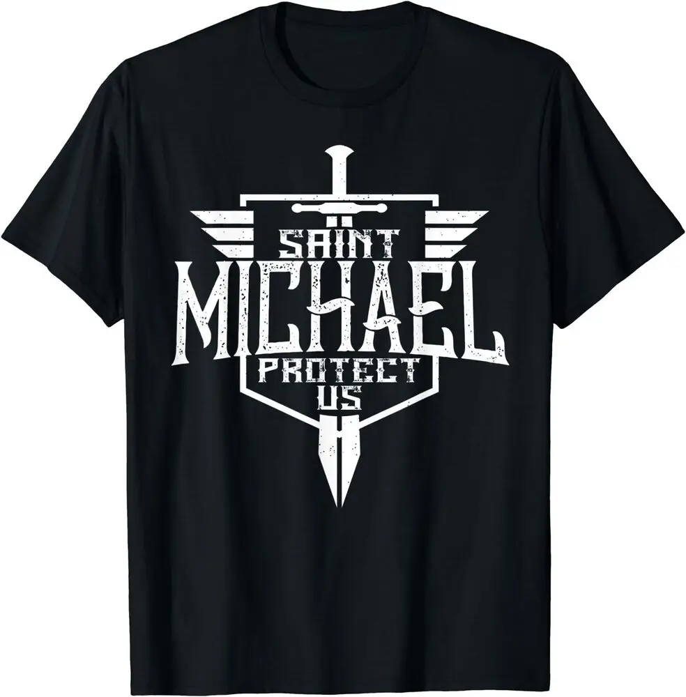 

Католическая футболка Saint Michael The Archangel Protect Us для мужчин, одежда, женские футболки с короткими рукавами, топы Y2K, новое поступление
