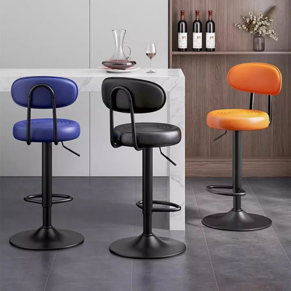 Modern Style Bar Stool with Footrest and Adjustable Height for Bar, Kitchen and Home 360-Degree Swivel Elegant Bar Chair