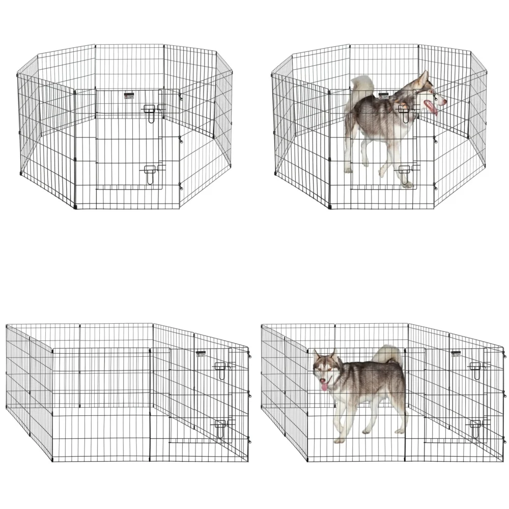

Durable Portable Pet Playpen for Small Dogs 8 Panel 24 Inch Foldable Outdoor Indoor Puppy Exercise Pen with Gate Easy Assemble