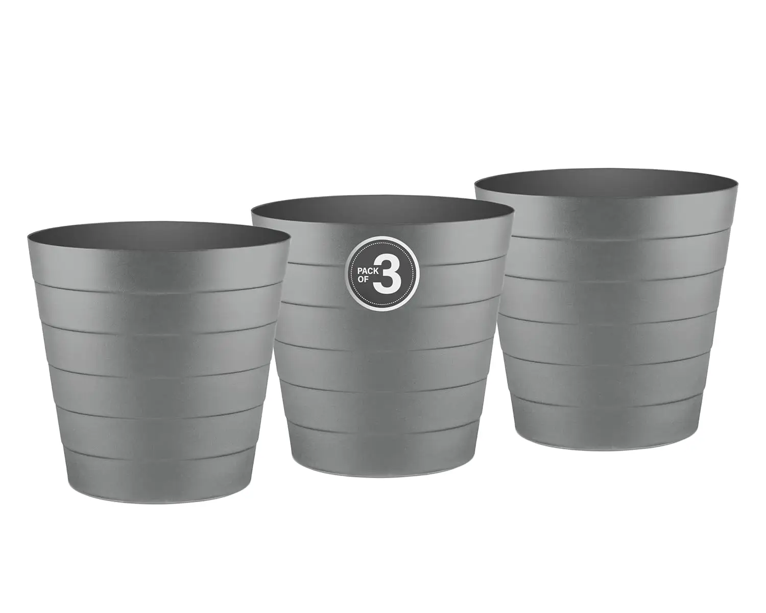 

Small Trash Can 1.3 Gallons, Heavy Duty Dust Bin, Mini Garbage Can for Bedroom Pack Of 3 Grey