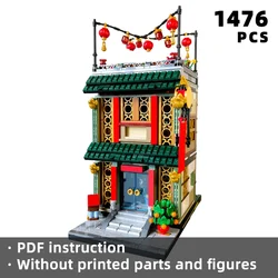 Chinese theme chinese restaurant modular bricks china traditional festivals blocks city house architecture moc unique display