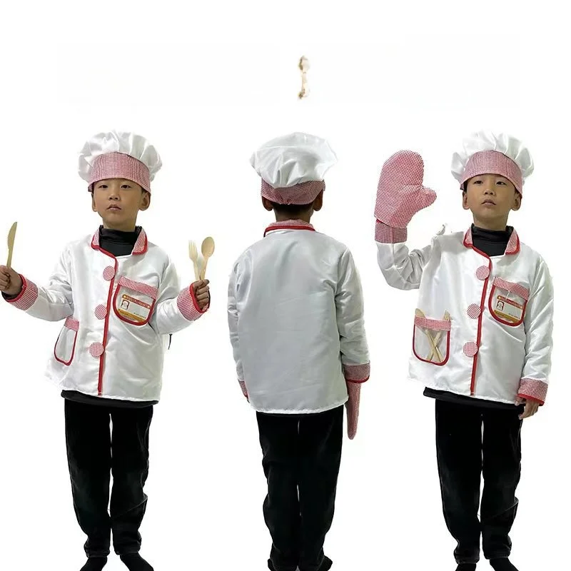 Costume de spectacle de Chef pour enfants, tenue de jeu de rôle de drame sur scène, tenue de cuisine en Polyester pour Halloween Home Par