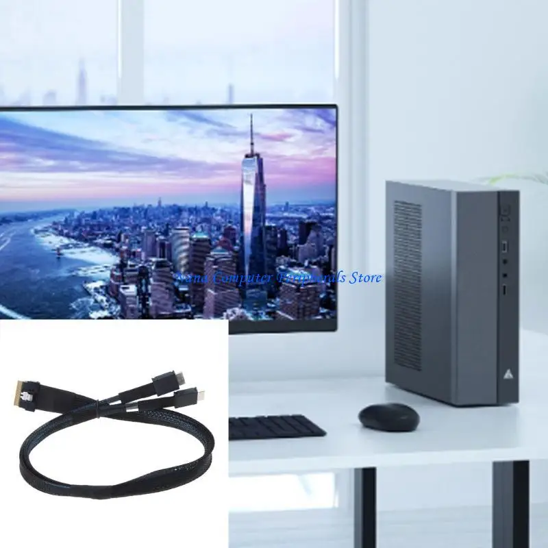 F68C Slimsas SFF-8654 8x к Oculink SFF-8611 4x 4ix2 Кабель 16-24 Гбит / с эффективная передача сигнала.