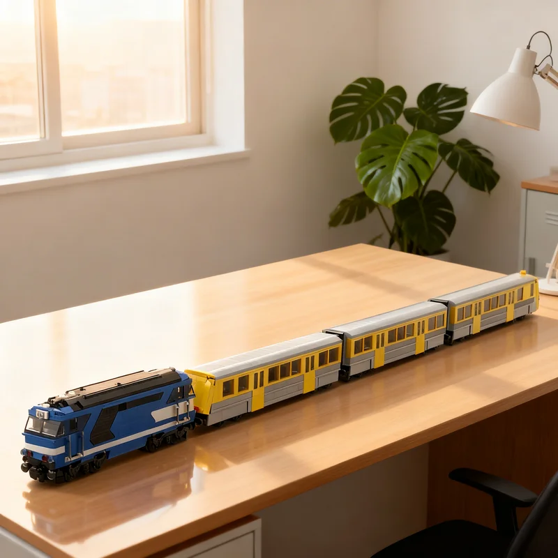 

2719pcs MOC SNCF With Rame Regionale Reversible Yellow Train Model Building Blocks DIY Gift Creative Collectible Display Decor