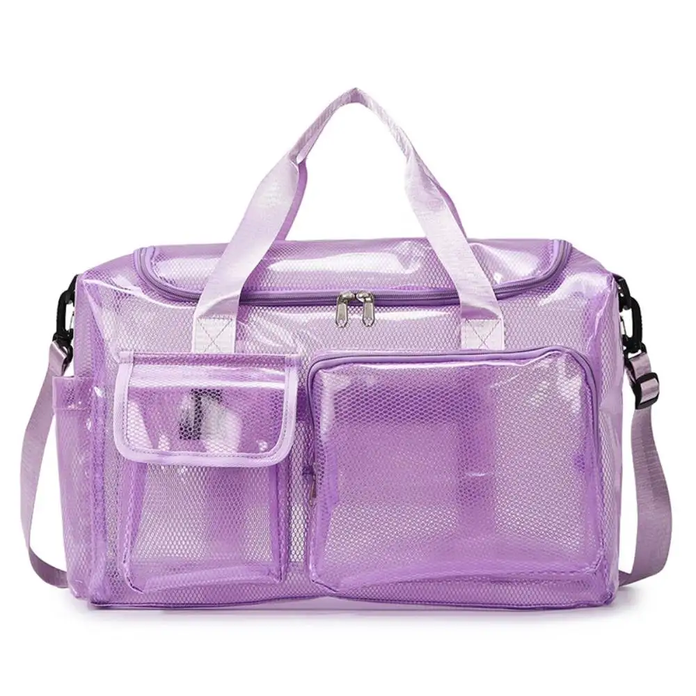 Gym Fitness Tranparent PVC Beach Bag Training Single Shoulder Sports Bag Travel Duffel Luggage Bag Swimming Beach Jelly Handbag view 6