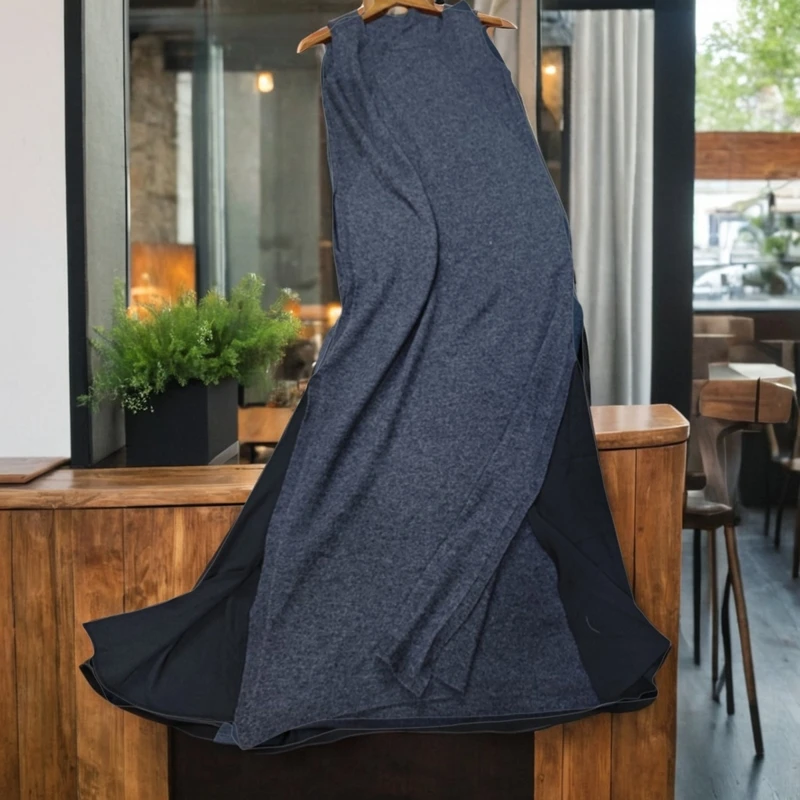 Ele laine gilet Dr rond Ne Svel l taille jupe tricotée fendu coupe ajustée trajet printemps automne femmes Dr