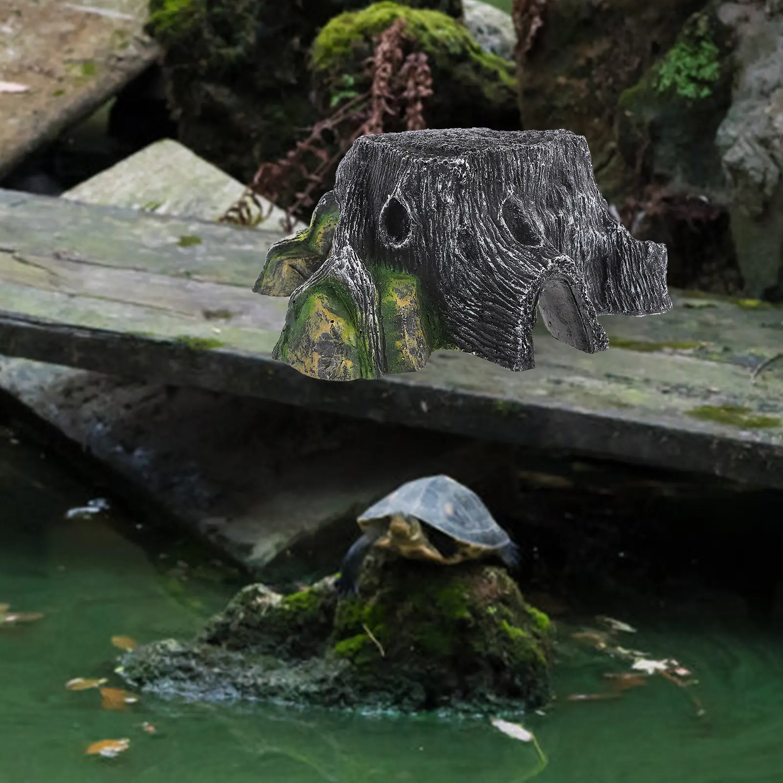 

Wear-Resistant Turtle Platform Household Decorative Dock Resin Tortoise Climbing Basking Platform Turtle Ramp Aquarium Supply