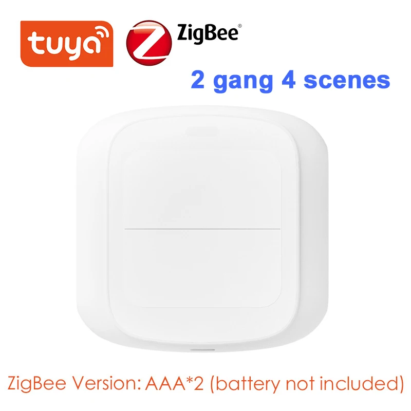 Tuya Smart WiFi/Zigbee Schalter Push Button Schalter 2 Gang 4 Szene Wireless Smart Home Fernbedienung Automatisierung Szenario schalter