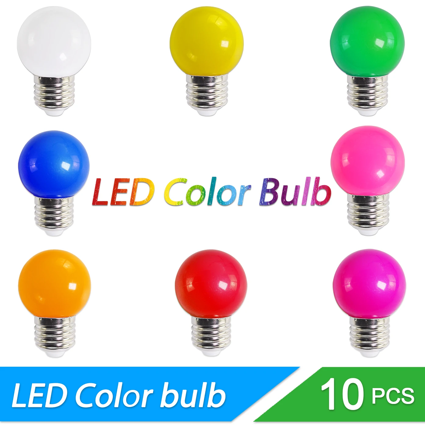 10Pcs Led Bulb Lamp Bomlillas E27 Colorful Led Light Lampada Ampoule 3W AC 220V SMD 2835 Flashlight G45 Globe Bulbs Home Decor