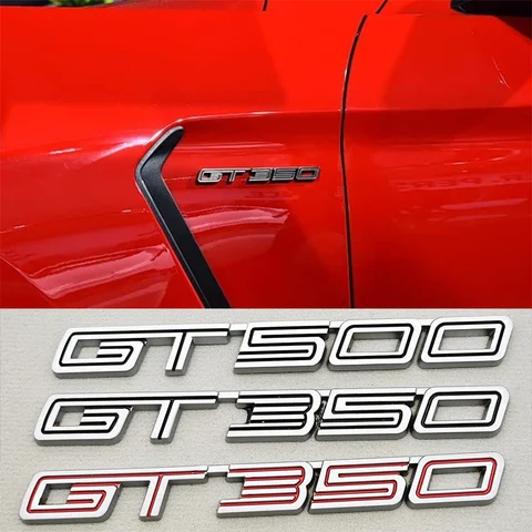 3D Metall Bilstyling GT350 SHELBY 5.0 Klistermärke Skärm Sidomärke Bakre Bagage Emblem För Ford Mustang GT500 GT350 Etc Tillbehör 10 best sales Shelby GT500 tillbehör - №9