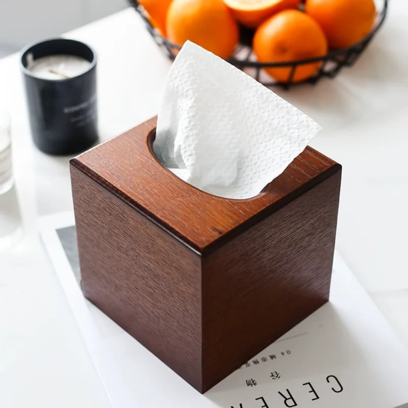 Light Luxury Wooden Tissue Box, Business Hotel Coffee Table, Napkin Holder, Dining Table Accessories, Kitchen Storage Utensils