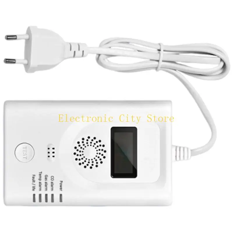 CO GAS DEPED TEATED TUYỆT VỜI Báo động rò rỉ dễ cháy với màn hình LCD Không có pin HU8D