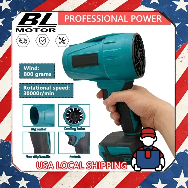 

Fit Makita 30000RPM Violent Blower Turbo Jet Fan 18VElectric Air Duster Wind Speed Turbo Rechargeable WithLight Car Cleanin