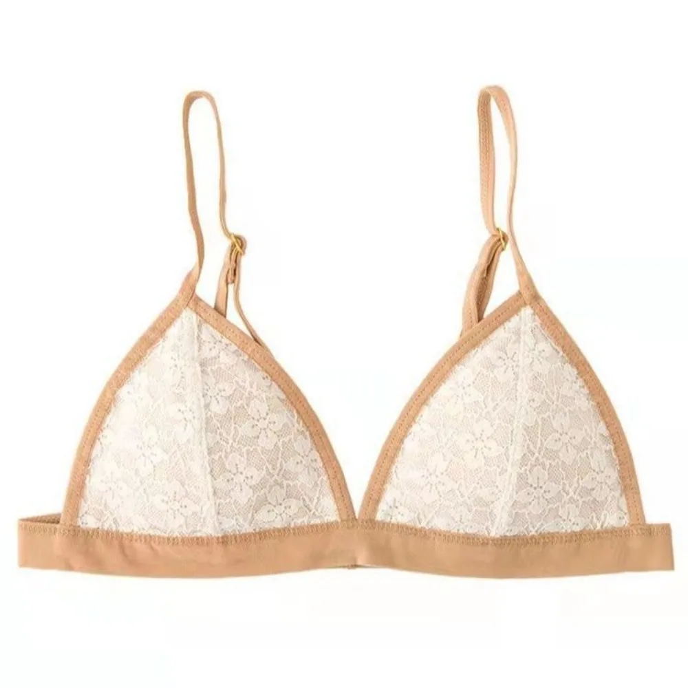 Comfortable Sweet Wireless Deep V Bra Shockproof Anti-sagging Underwear for Women Thin Lingerie Lace Push Up Bra Girls