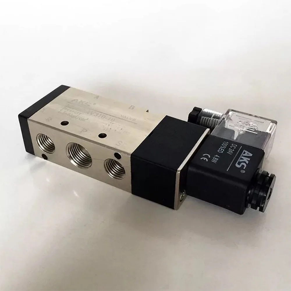 AKS brand 3 Years Quality Warranty !  4V210-08 5 Way 2 Position Pneumatic Solenoid Valve 1/4