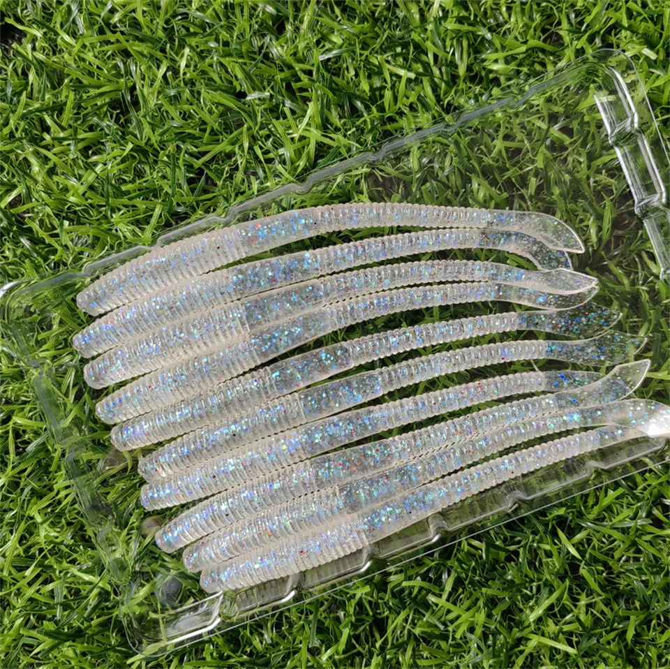 MUKUN 10PCS Stick Weichen Köder 10cm 2,3g Silikon Wurm Sinking Minnow Swimbait Wobbler Süßwasser Bass Hecht weiche Angeln Lockt – Detail 7