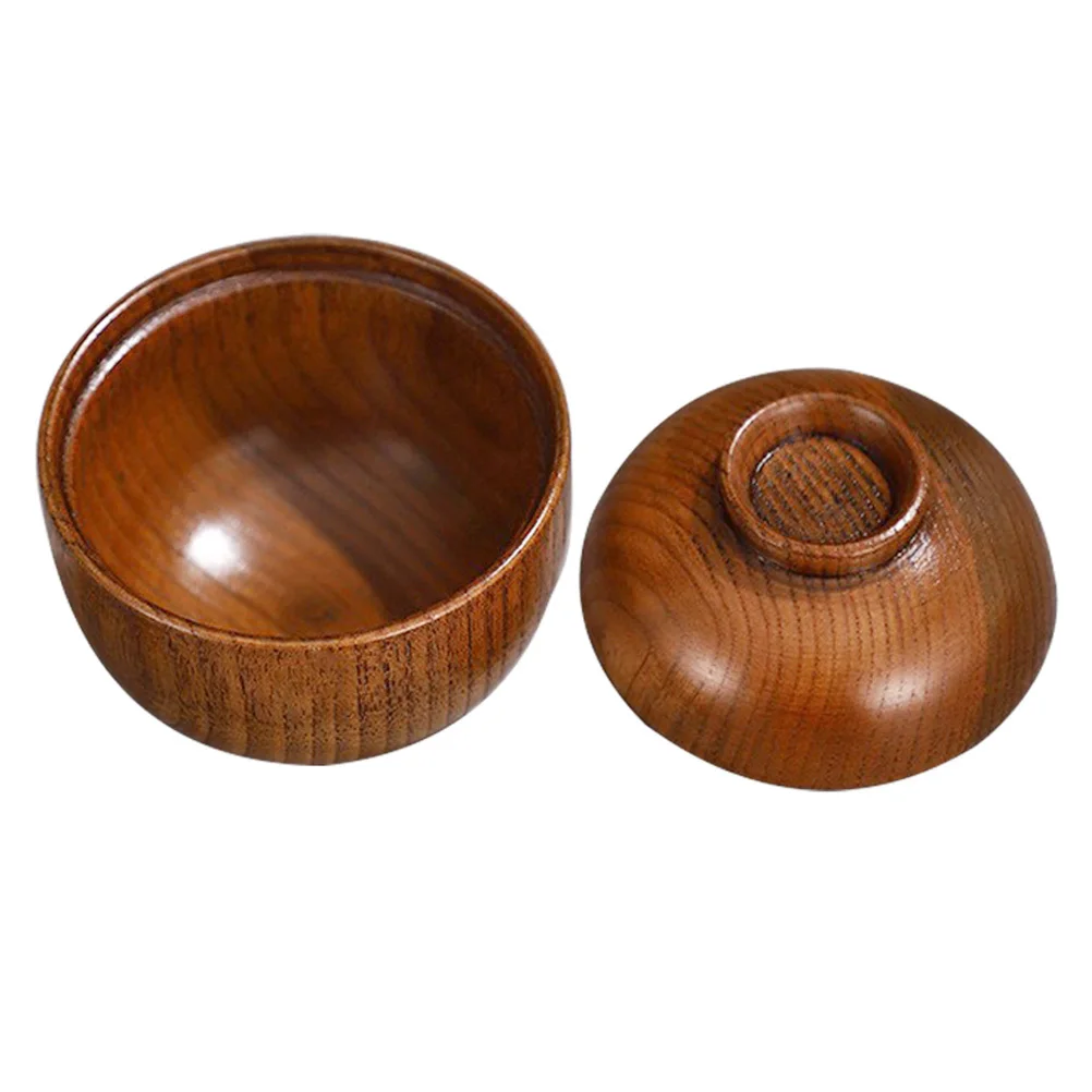

Acidanthera Wood Lidded Natural Wooden Soup Multi-Function Rice Bowl For Home Restaurant Use Asian Style Food Serving Bowl