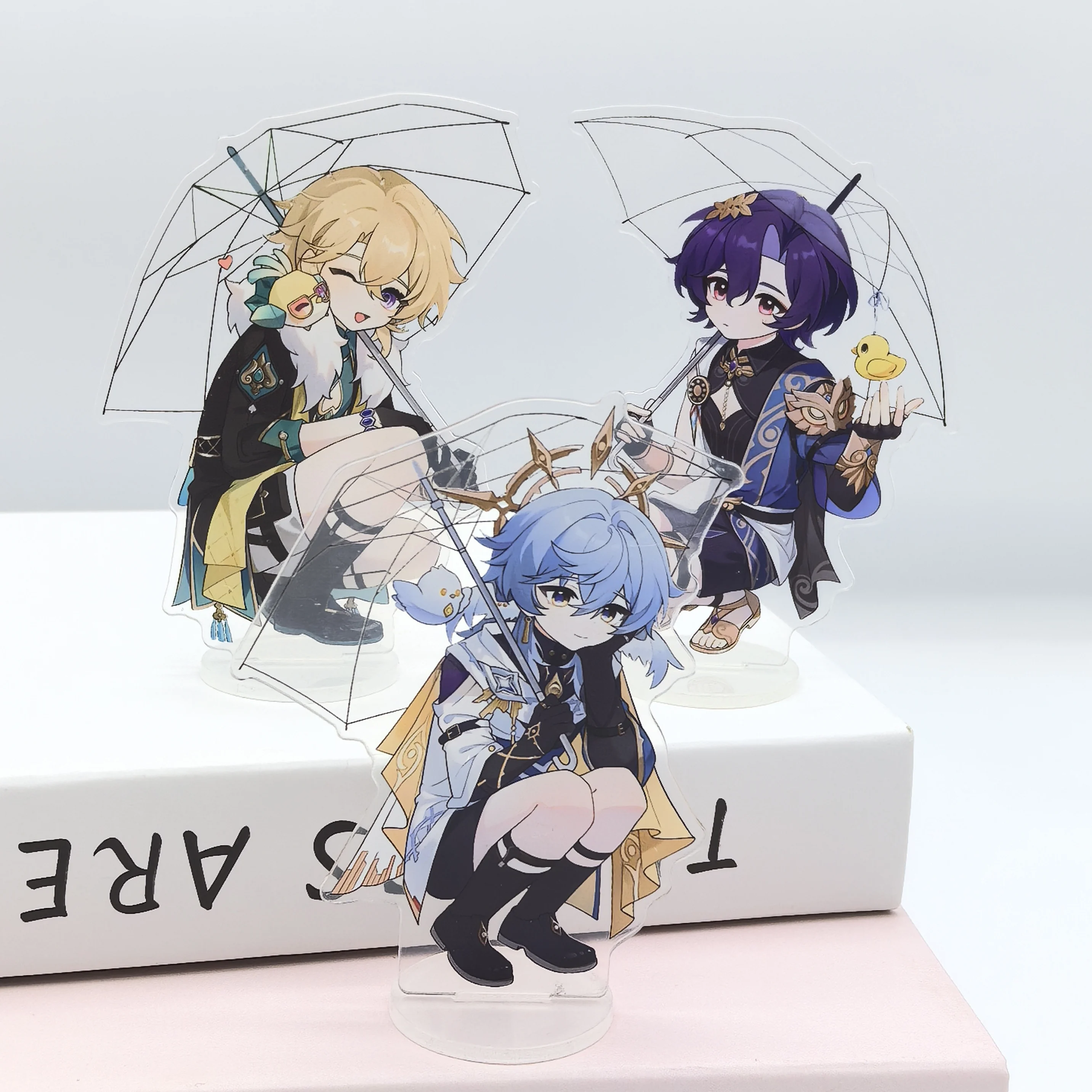 1Pc Anime Games Honkai: Star Rail Dr. Ratio Aventurine Sunday Cute Umbrella Holding and Signage Desktop Decoration Station Sign