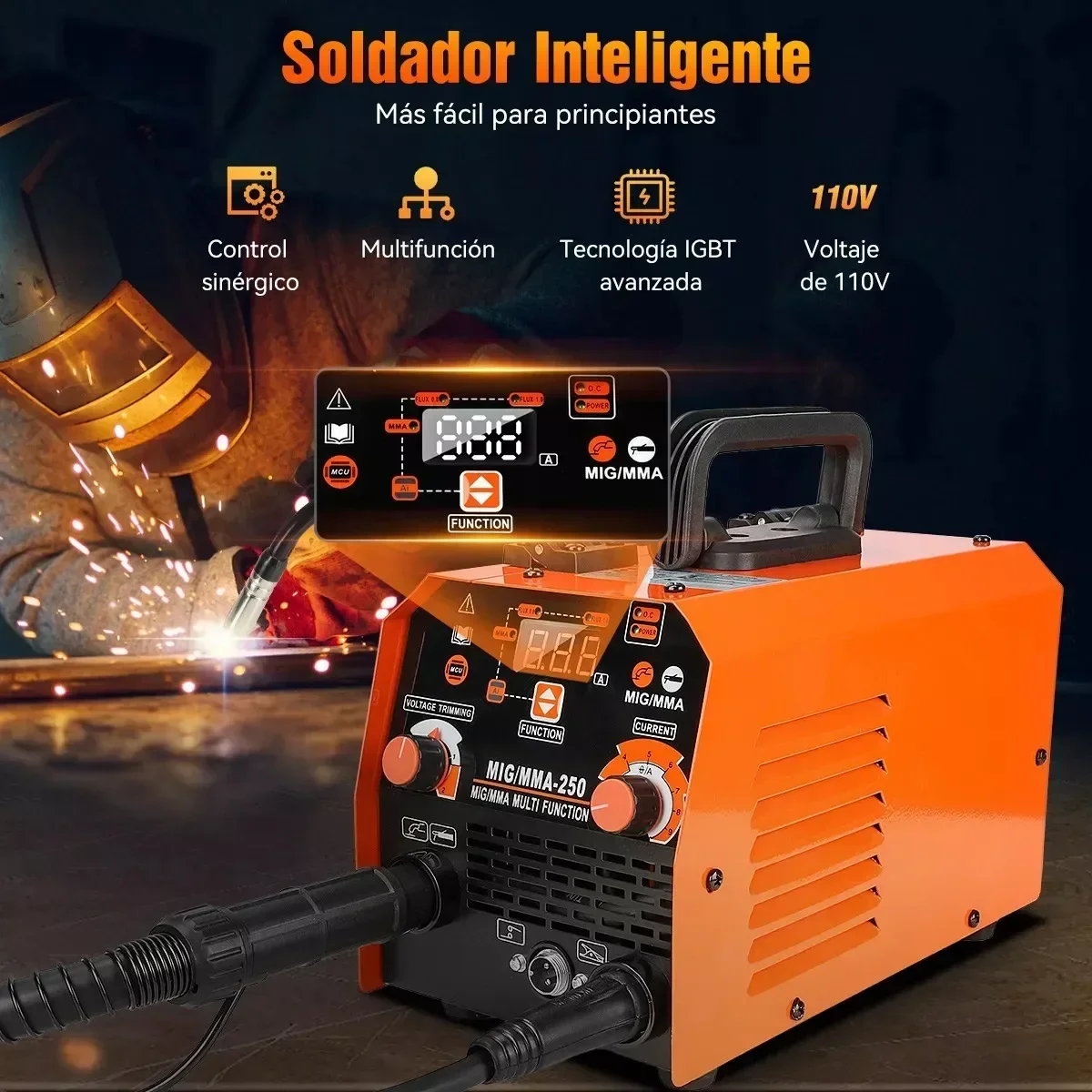 RDDSPON MIG/MMA-250 Welding Machine double function  220V inteligent gasles Machine Shielded Manual Welding Gas Shielded Welding