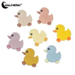 10Pcs New Silicone Beads Cute Duck Focal Bead DIY Necklace Bracelet Handmade plastic Pen for Keychain Jewelry Making Accessories