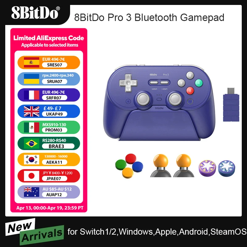 controller-di-gioco-wireless-per-gamepad-bluetooth-8bitdo-pro-3-per-switch-1-2-windows-apple-con-joystick-tmr-pulsante-sostituibile
