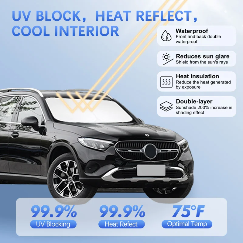 

Car Windshield Sun Shade For Mercedes Benz GLC X253 X254 Sunshade Sun Visor Protector Blocks UV Rays Summer Car Accessories