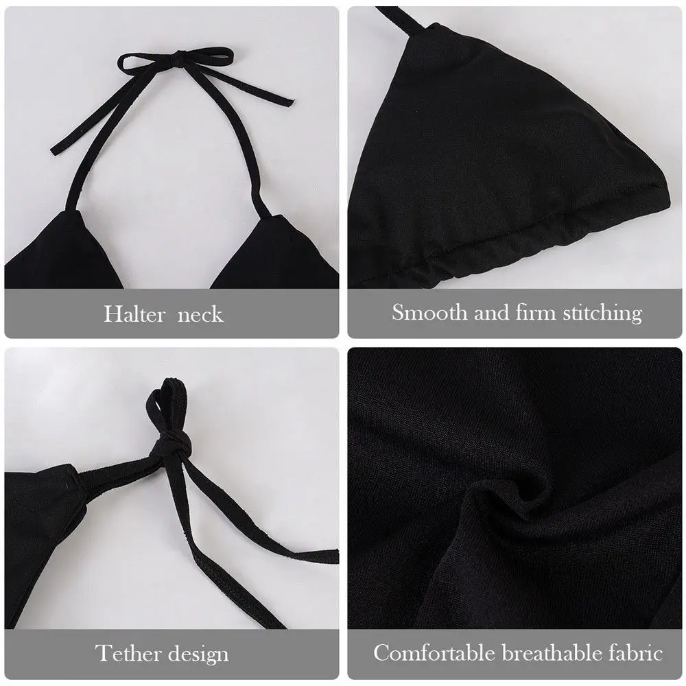 Mode Effen Kleur Sexy G-String String String Rugloze Badpak Badpak Badpak Brazlian Badmode Bikiniset