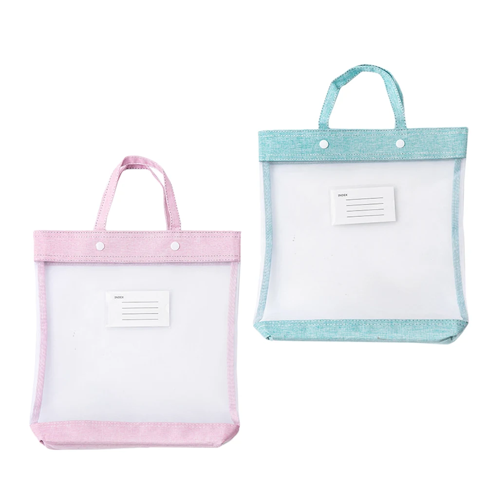 

2pcs File Folders Portable Nylon Tote Bags Document Bags Document Holder Mesh ganizer Storage Office Use