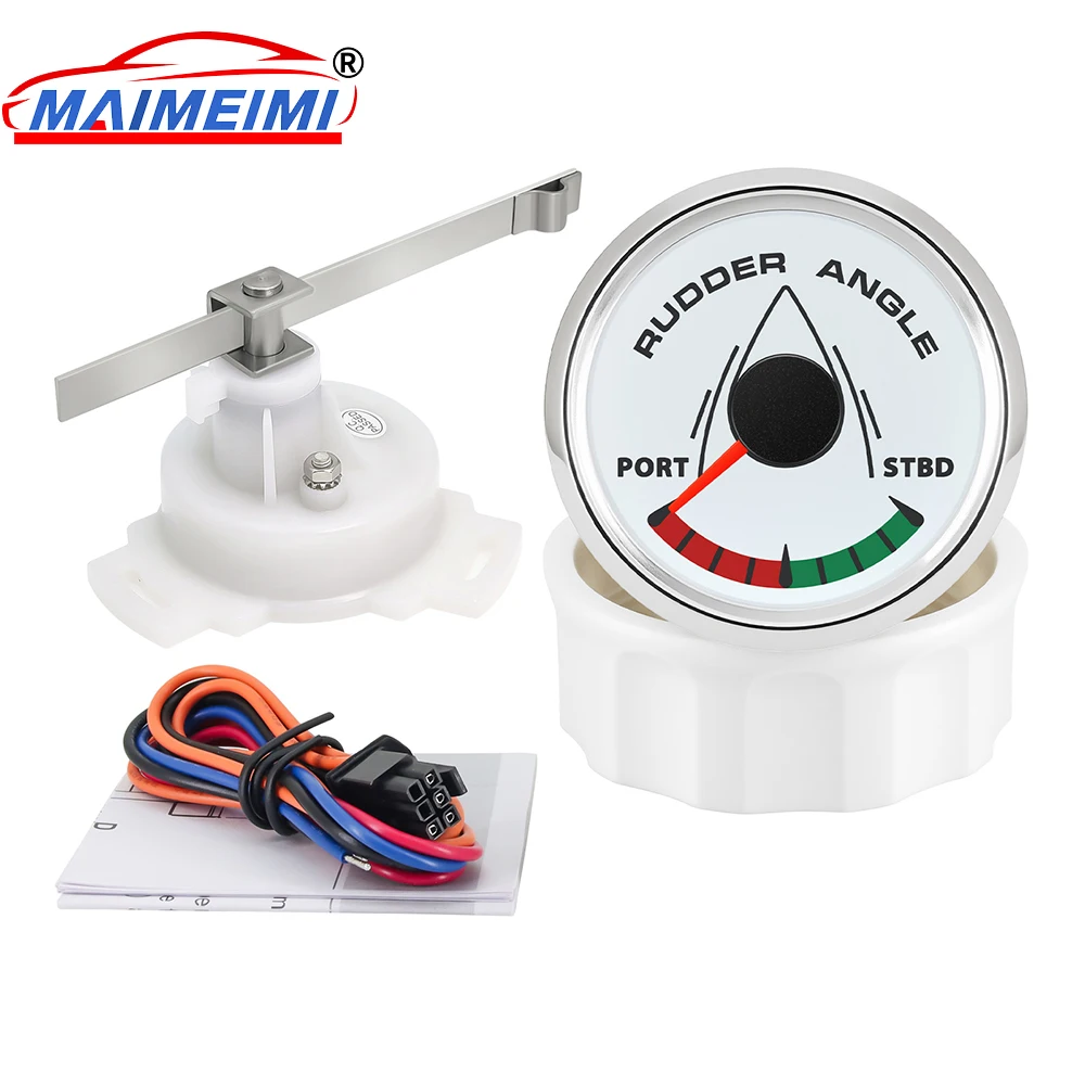 

0-190 ohm Rudder Angle Indicator With Rudder Angle Sensor 52mm Waterproof Boat Marine Rudder Angle instrument