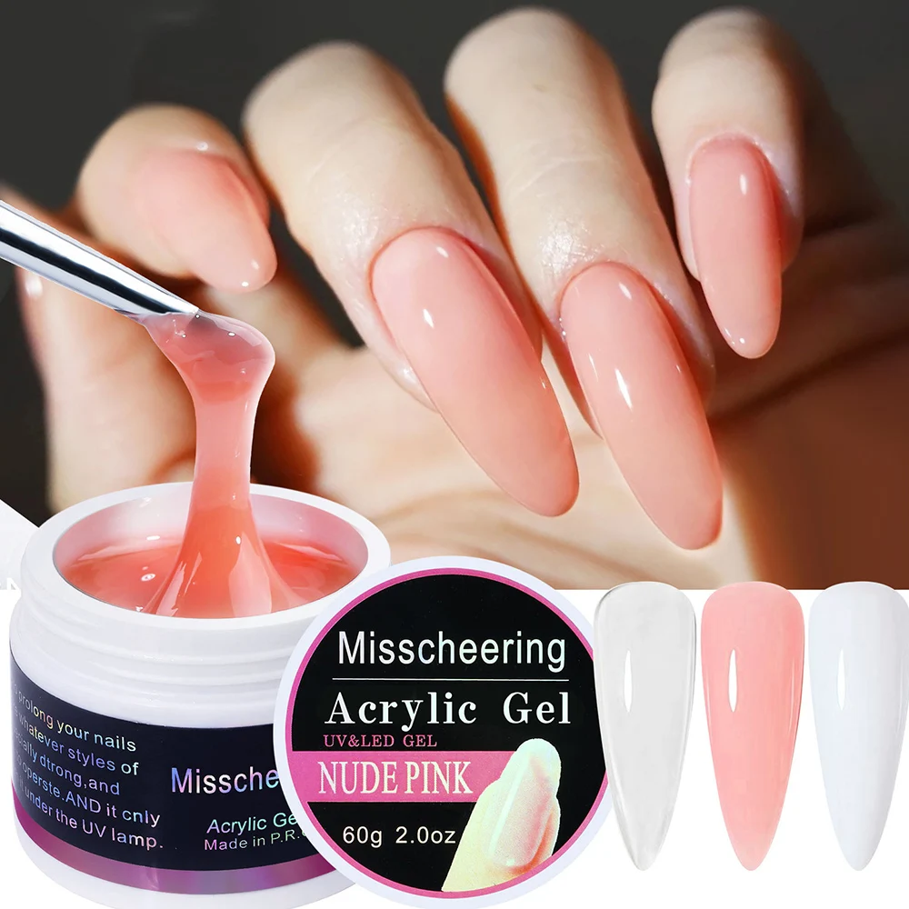 60ml Nail Extension Gel Manicure Builder Nail Gel Long Lasting Nail Builder Gel Soak Off LED/UV Nude Pink Clear Hard Gel