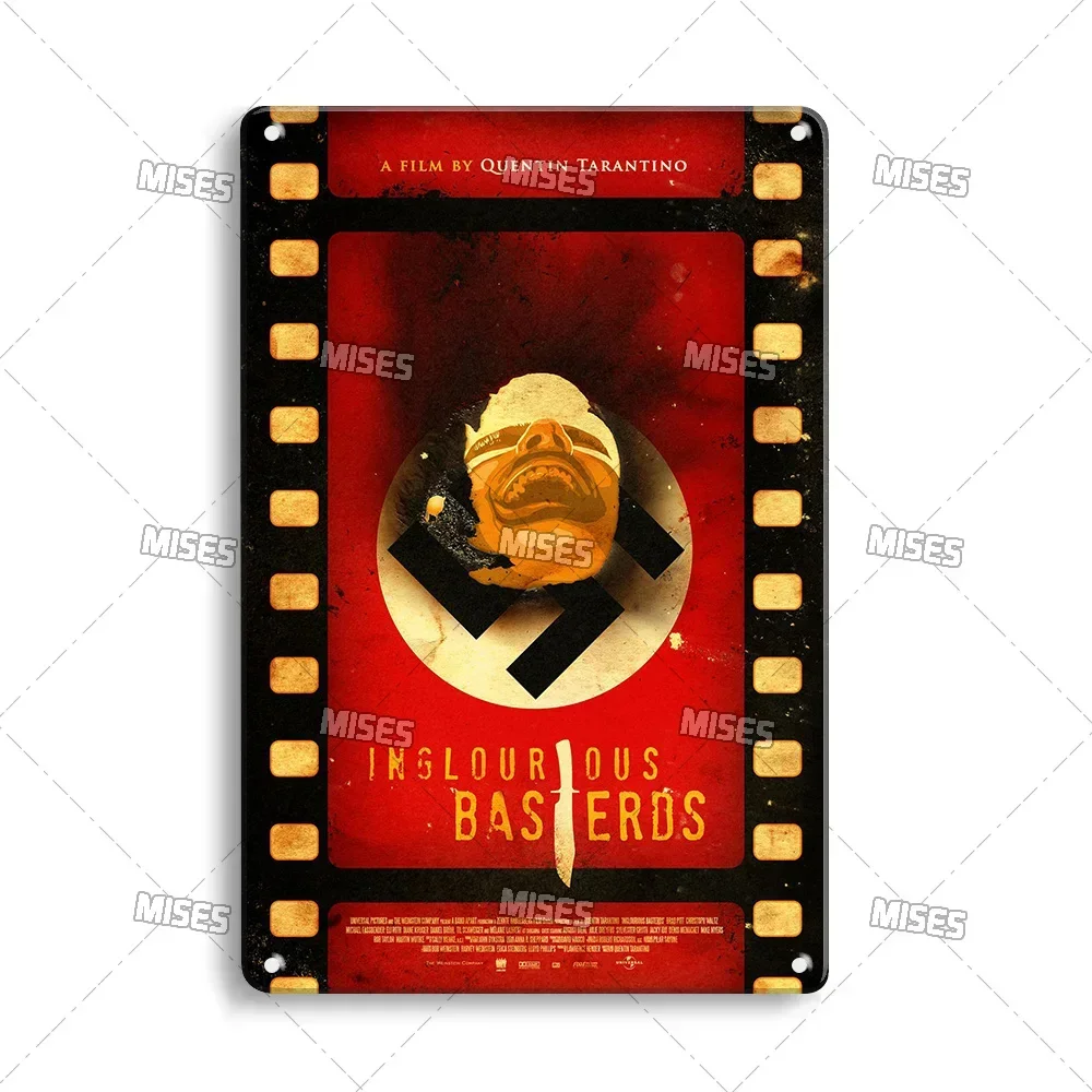 Mises clássico filme inglourioso basterds placa de metal retro placa decorativa casa café clube decoração da parede sinal de metal