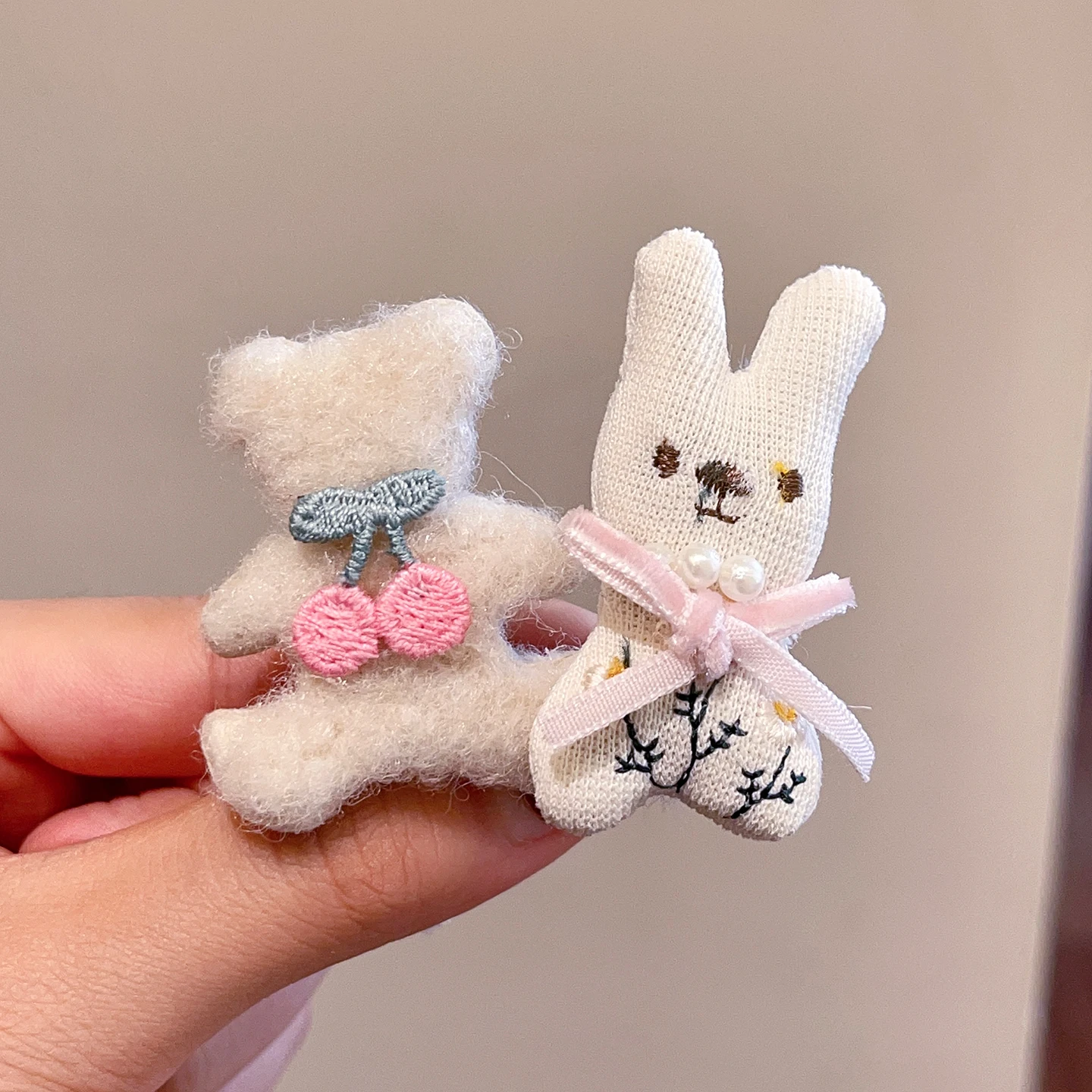 Neue Mode 5-teiliges Set Spitzen-Haarspangen mit Schleife für Frauen, Mädchen, Kinder, Niedliche Stoff-Haarspangen mit Cartoon-Tier- und Fruchtmotiven, Accessoires, Geschenk – Detail 5