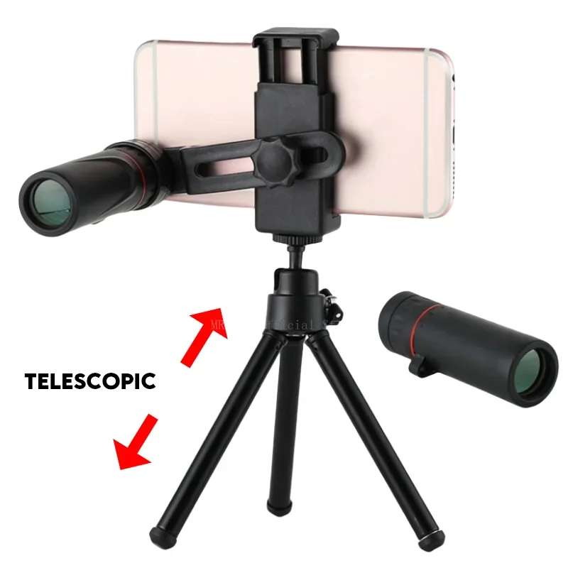 2000x24 HD Monocular Telescope Outdoor Mini Portable Zoom Telescope Phone Telescope Clip Tripod Camping Birdwatching Telescopes