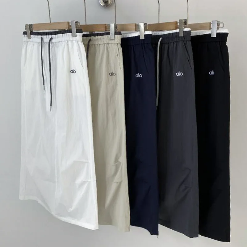 

Spring Summer 2025 Korean Sle Embroidered Letter Contrast Color Elastic Waist Slimming Casual Workwear Skirt for Women