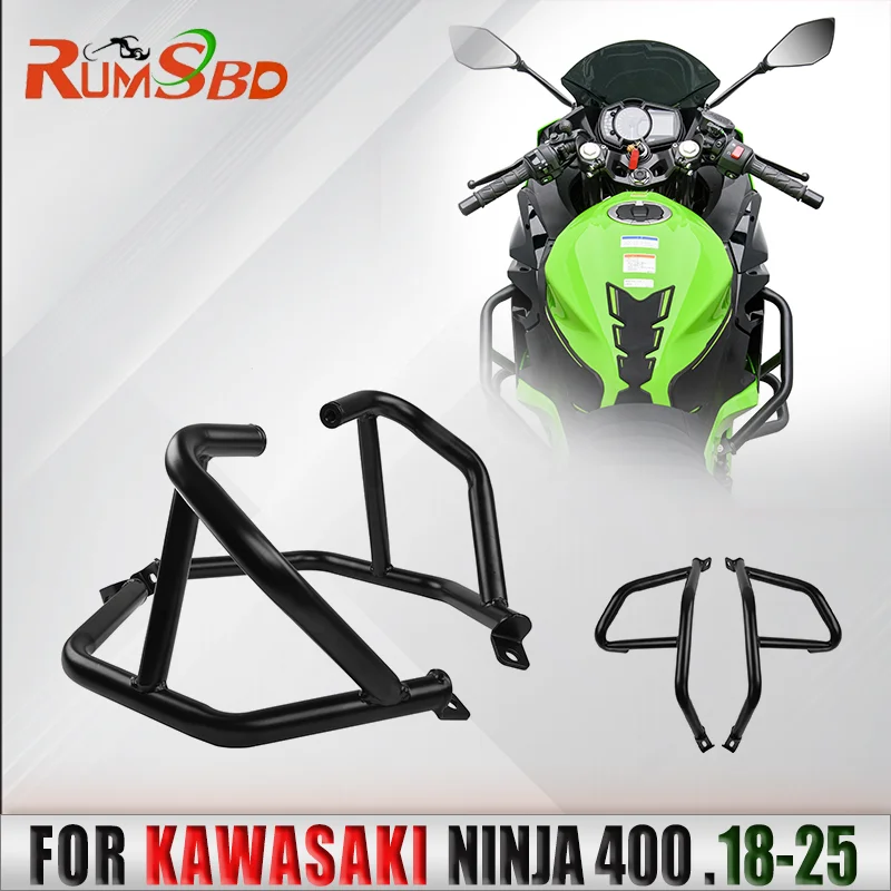 

Crash Bar Engine Guard Frame Protector Bumper Falling Protection For Kawasaki Ninja400 250 500 2018 2019 2020 22023 2024 2025