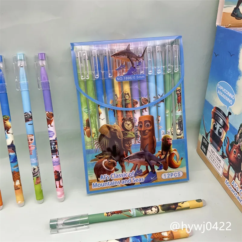 

12pcs Brainrot Pencils with Pencil Sharpener Kids Tralalero Tralala Stationery Student Back To School Supplies Children Gift