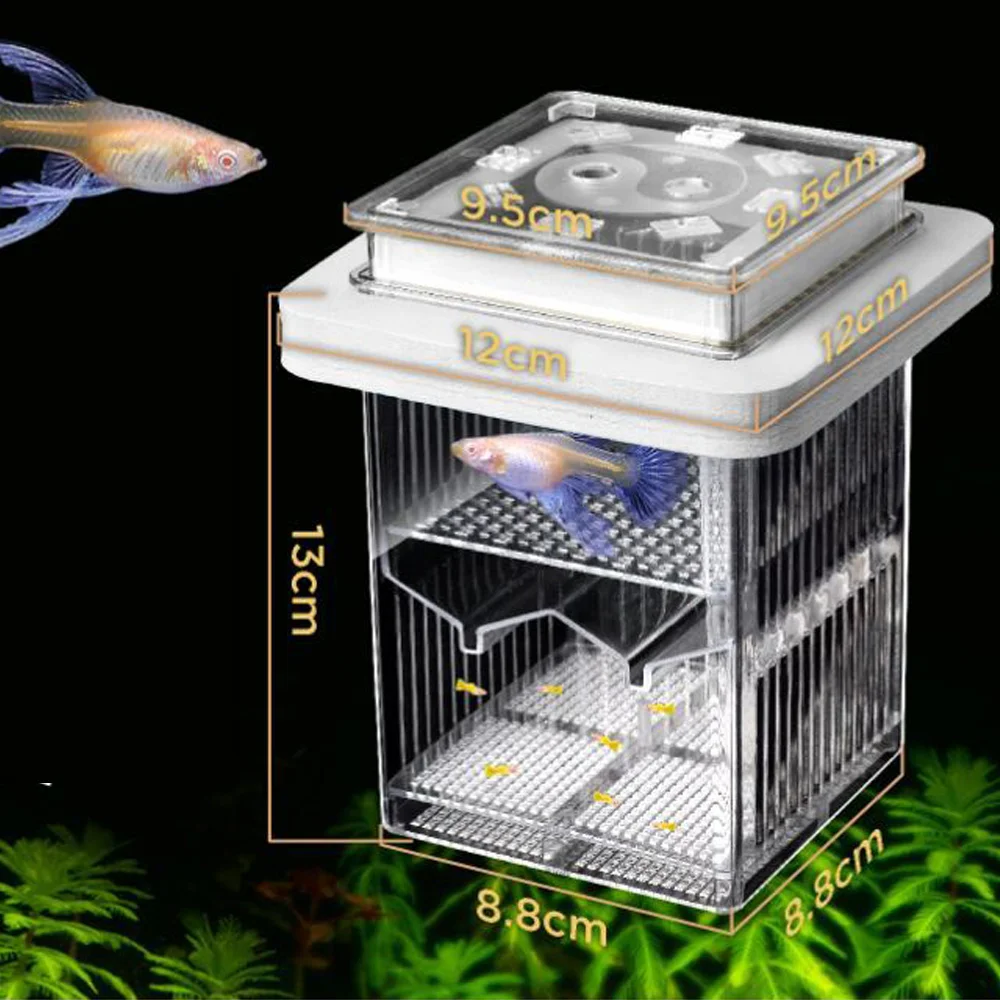 Fish Tank Acrylic Floating Breeding and Hatching Isolation Box, Healthy and Non-toxic Environmentally Friendly Material