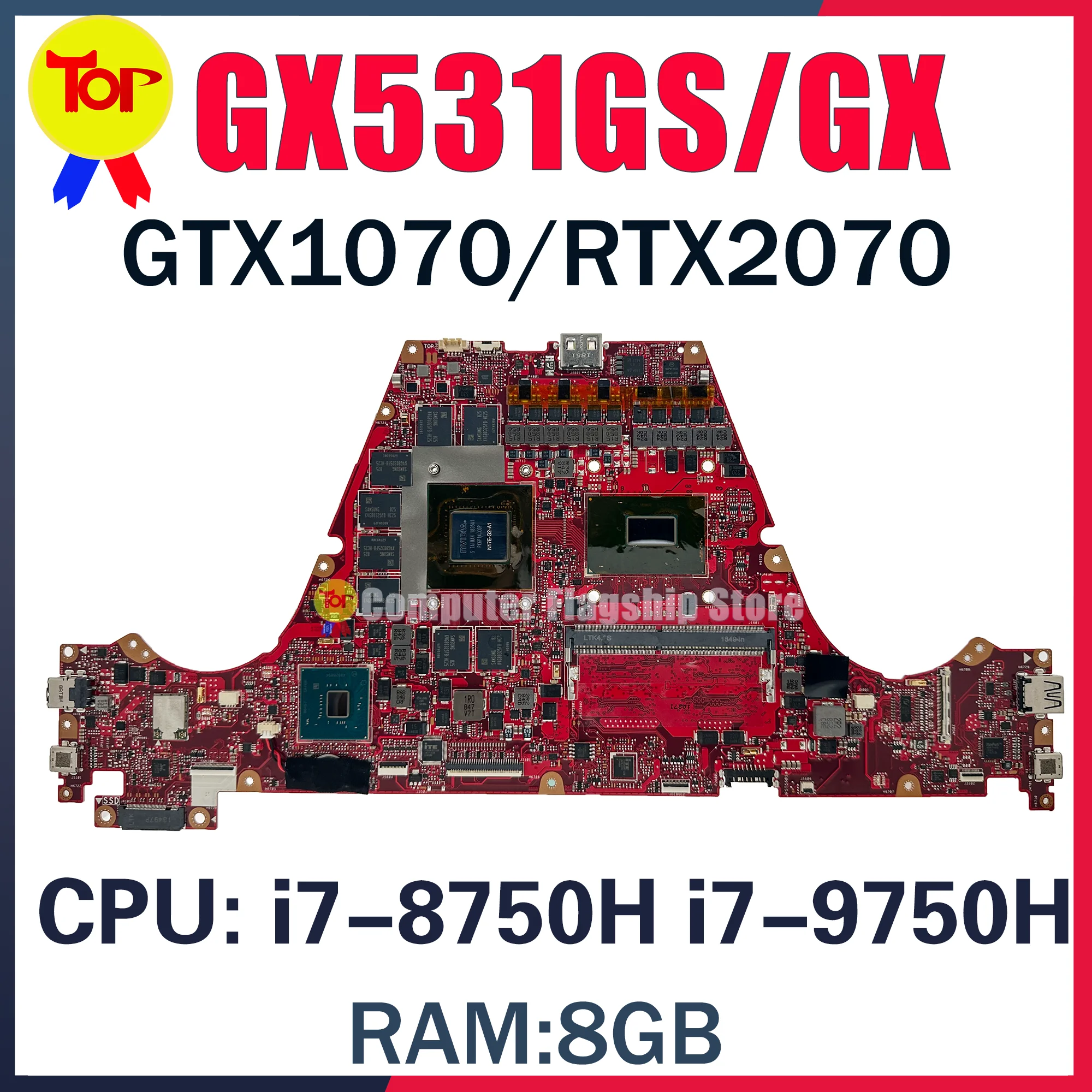 

KEFU GX531GX Laptop Motherboard For ASUS GX531GS GX531GW GX531GM GX531GXR I7-9750H I7-8750H Mainboard GTX1060 1070 RTX2060 2070