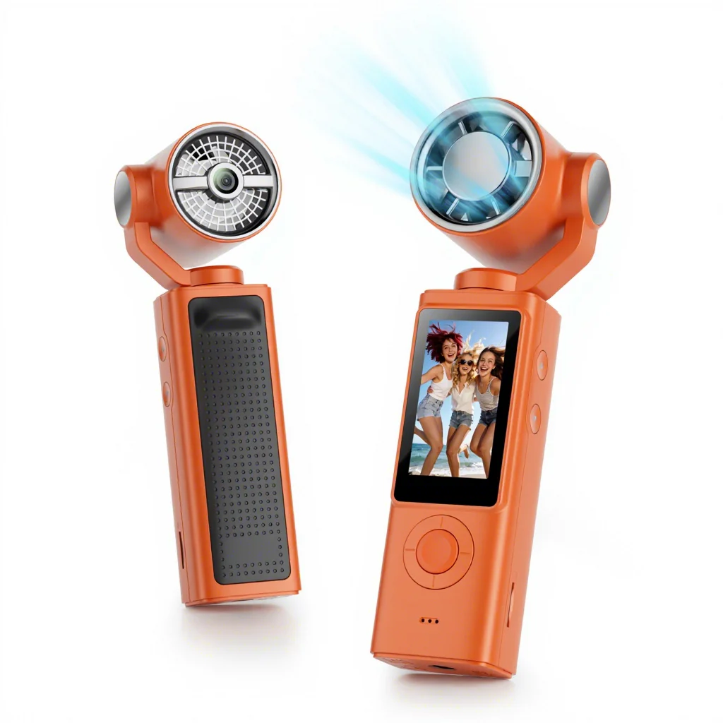 Popular Handheld 1080p Digital Camera 270 Degree Rotation Lens Cooling Fan Portable Recording Device Pocket Vlog Wi-Fi Night