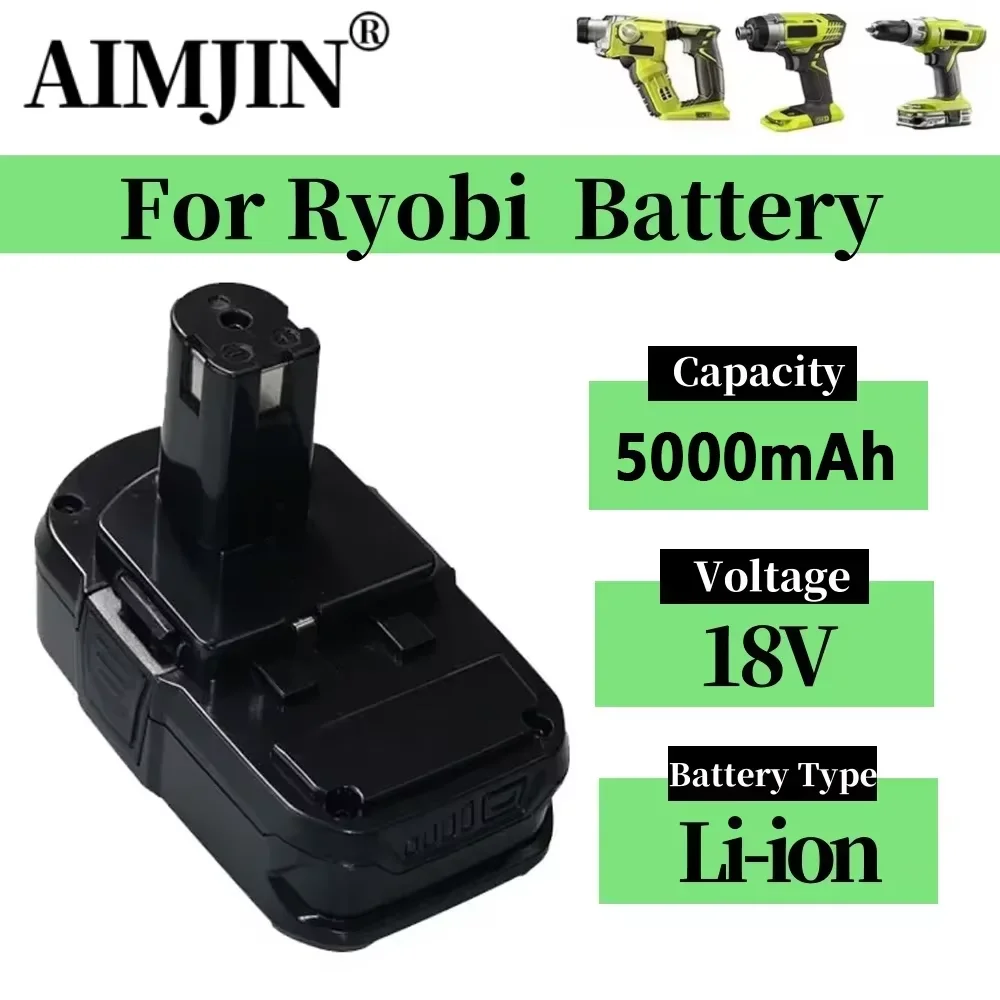 

18V Rechargeable Battery For Ryobi 18V Li-ion Battery 5000mAh P108 P107 P105 P104 P103 P102 Tools Battery