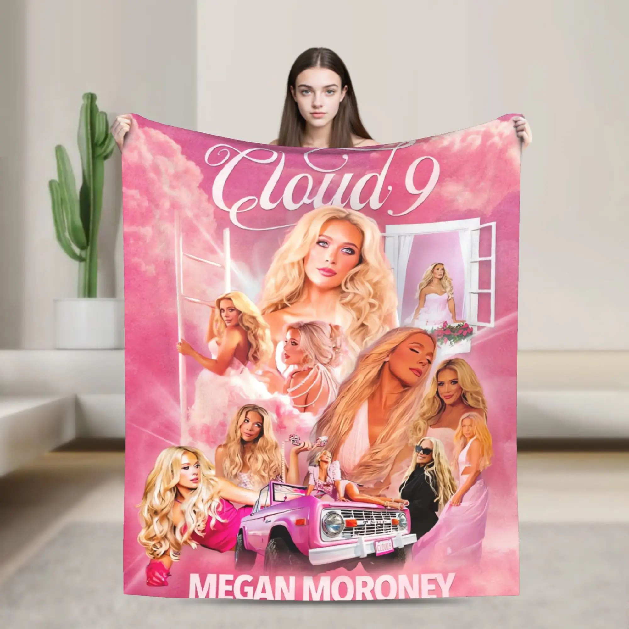 Office Megan Moroney Singer Cloud 9 Album Flannel Blankets  Soft Throw Blanket for Outdoor Travel Bedspread Sofa Bed Cover