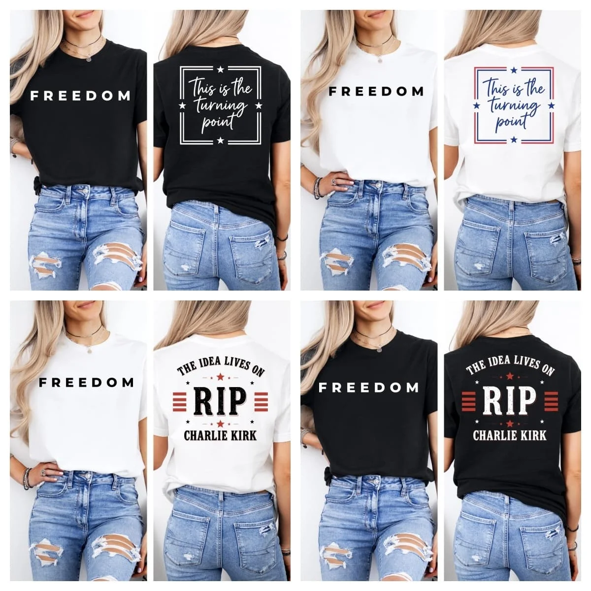 بيان سياسي تي شيرت احتجاج وطني قمصان قوطية علوية للنساء قميص تشارلي كيرك – هذا هو اقتباس نقطة الدوران شير