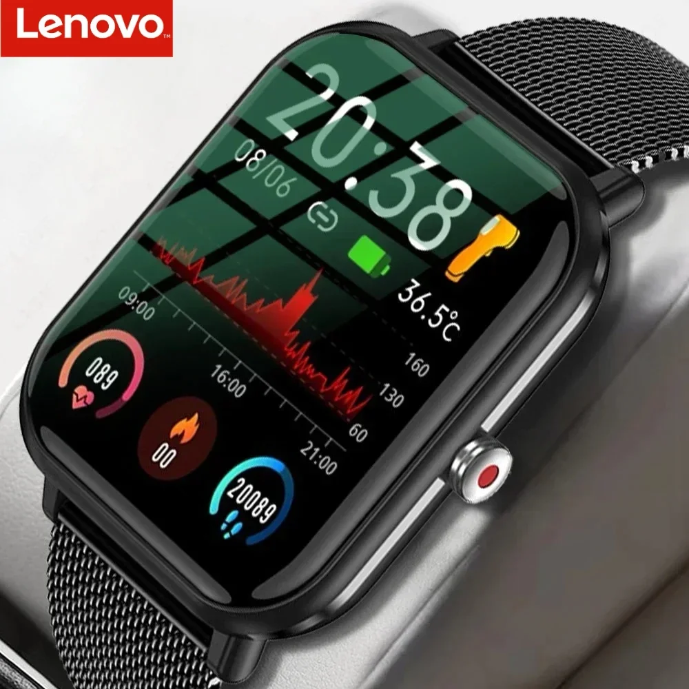 Lenovo New Smart Watch Ladies Full Touch Screen Sports Fitness Watch IP67 Waterproof Bluetooth For Android IOS Smartwatch Men