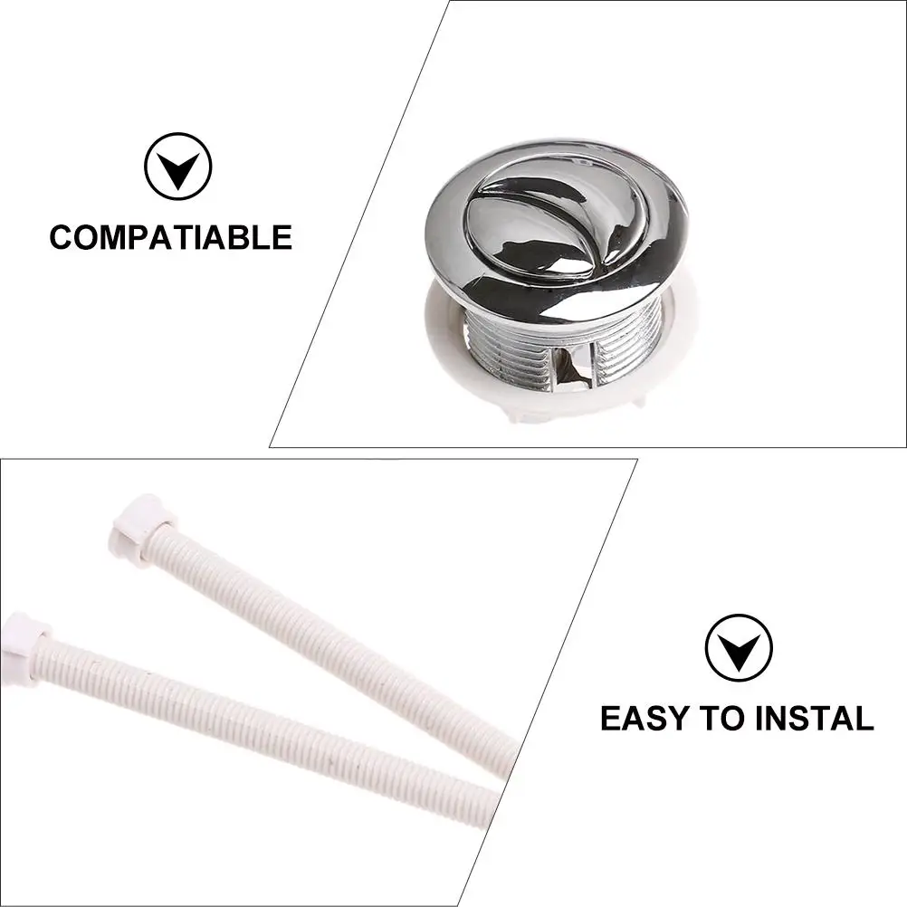 Toilet Water Tank Push Button Rod 114mm 70mm Flush Kit Compatible Dual Systems Cistern Lid 38mm Hole Easy Install Durable