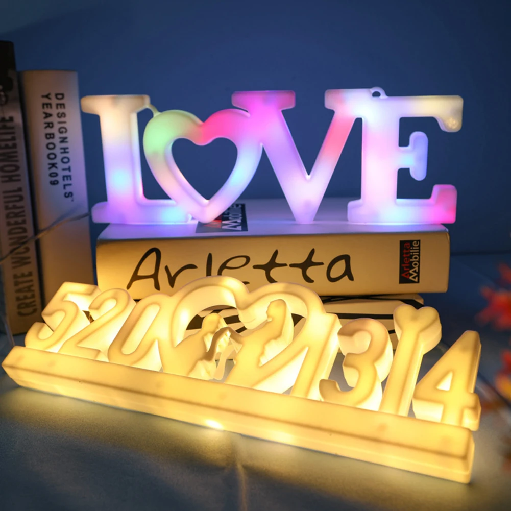 LED san valentino luce decorativa compleanno amore sposami lettera Decor luce per la festa della mamma del ringraziamento